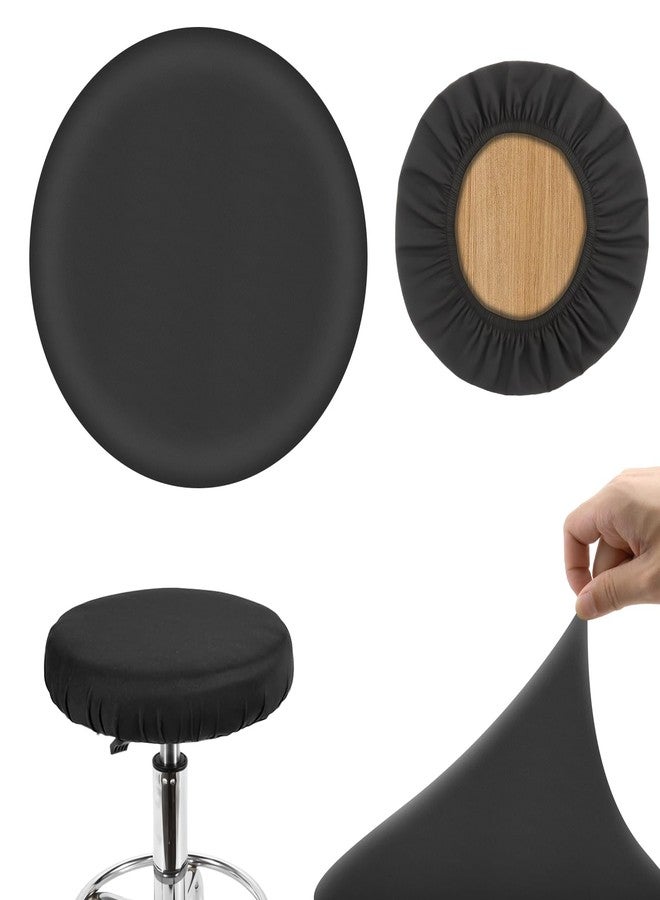 غطاءان أسودان دائريان لكراسي البار، أغطية كراسي بار دائرية عالية المرونة، وسائد كراسي ناعمة قابلة للغسل للمنزل، طقم أغطية كراسي بار للفنادق والأسواق، غطاء كراسي بار دائري - Image 1